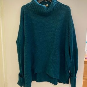 Teal turtleneck sweater